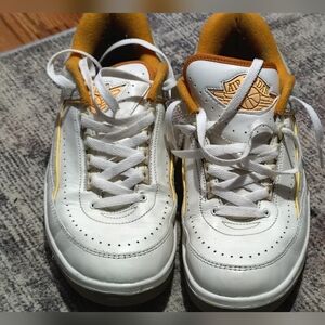 Jordan 2s White and Orange Sneakers